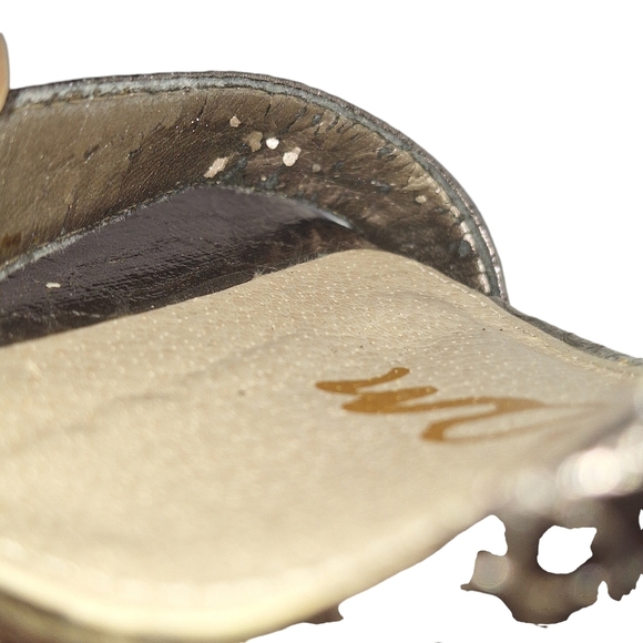 Sam Edelman Sz 9 Eleanor Metallic Open Toe Reptile‎ Embossed High Heel Sandals - Picture 9 of 15